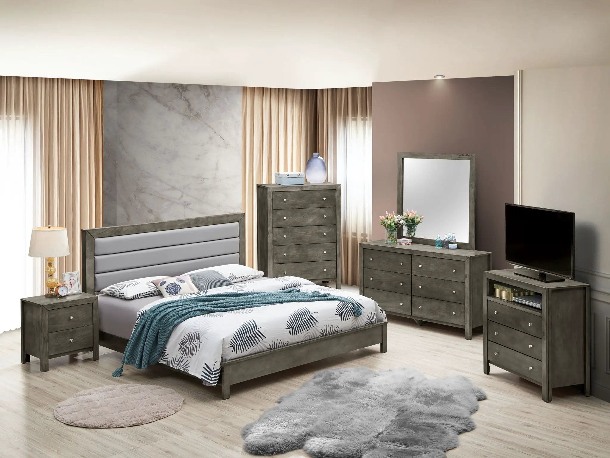 Transitional Modern Design Bed by HouseOfZazla