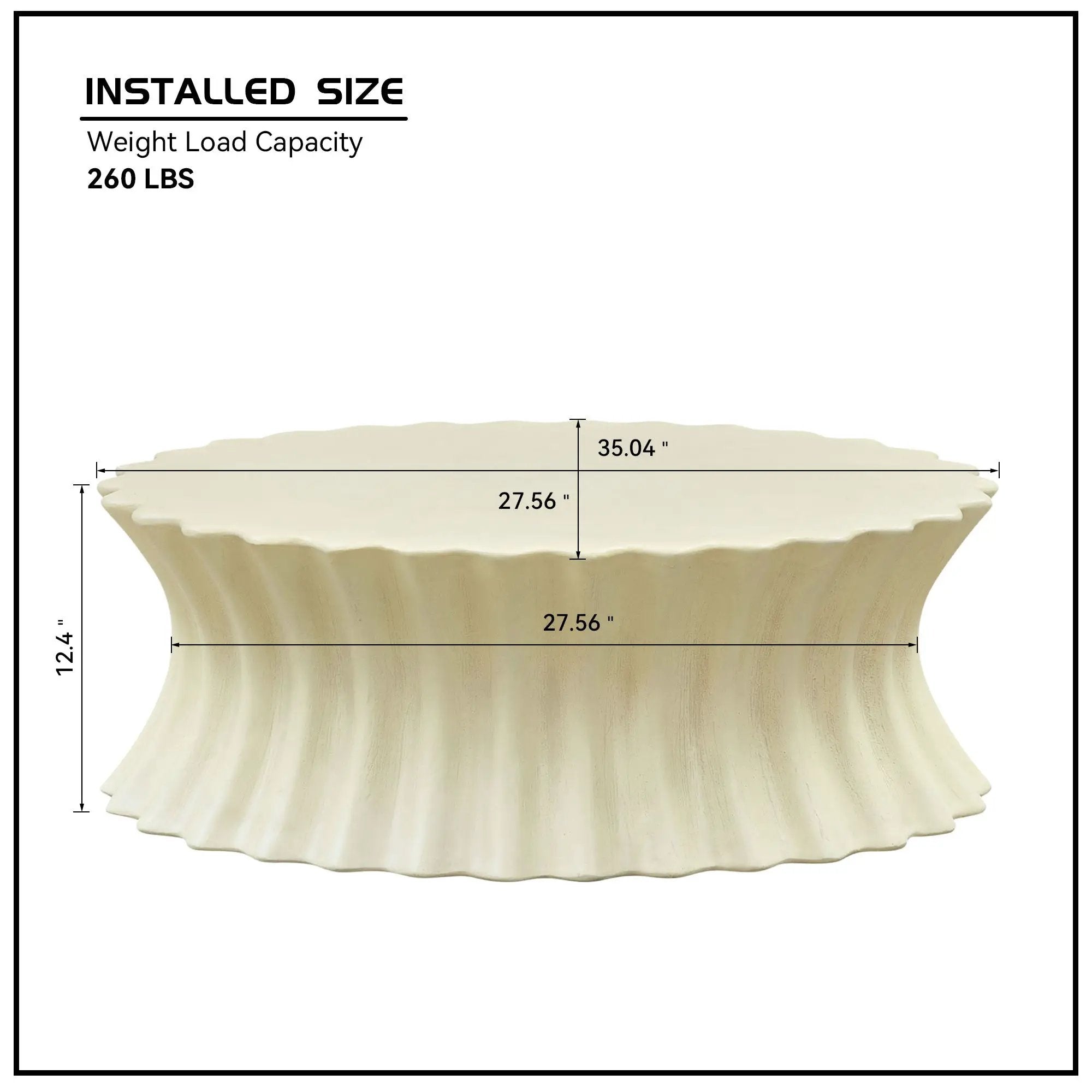 35.04 Inch Oval Coffee Table - Vintage Sturdy Fiberglass by HouseOfZazla