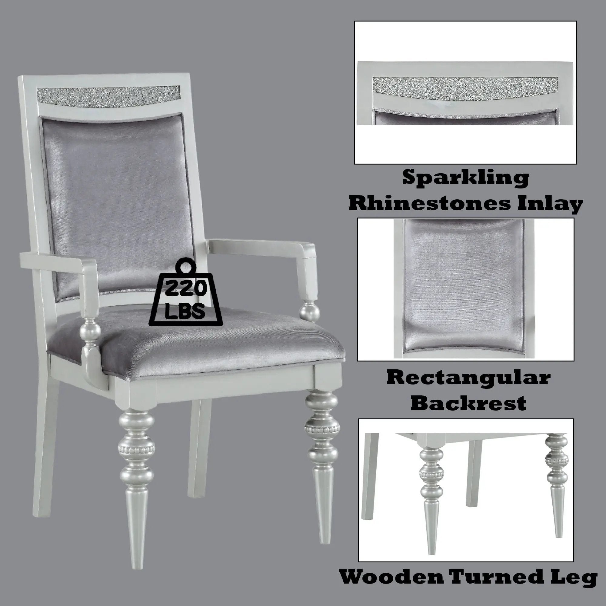 Maverick - Arm Chair (Set of 2) - Silver by Unique Piece Furniture