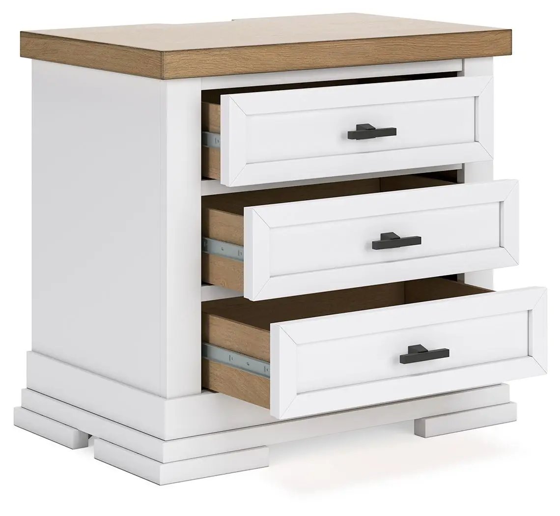 Ashbryn - Three Drawer Night Stand - White / Natural by Unique Piece Furniture