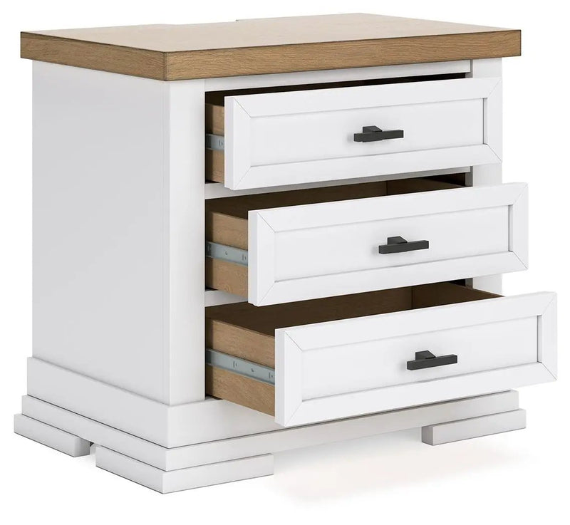 Ashbryn - Three Drawer Night Stand - White / Natural by Unique Piece Furniture