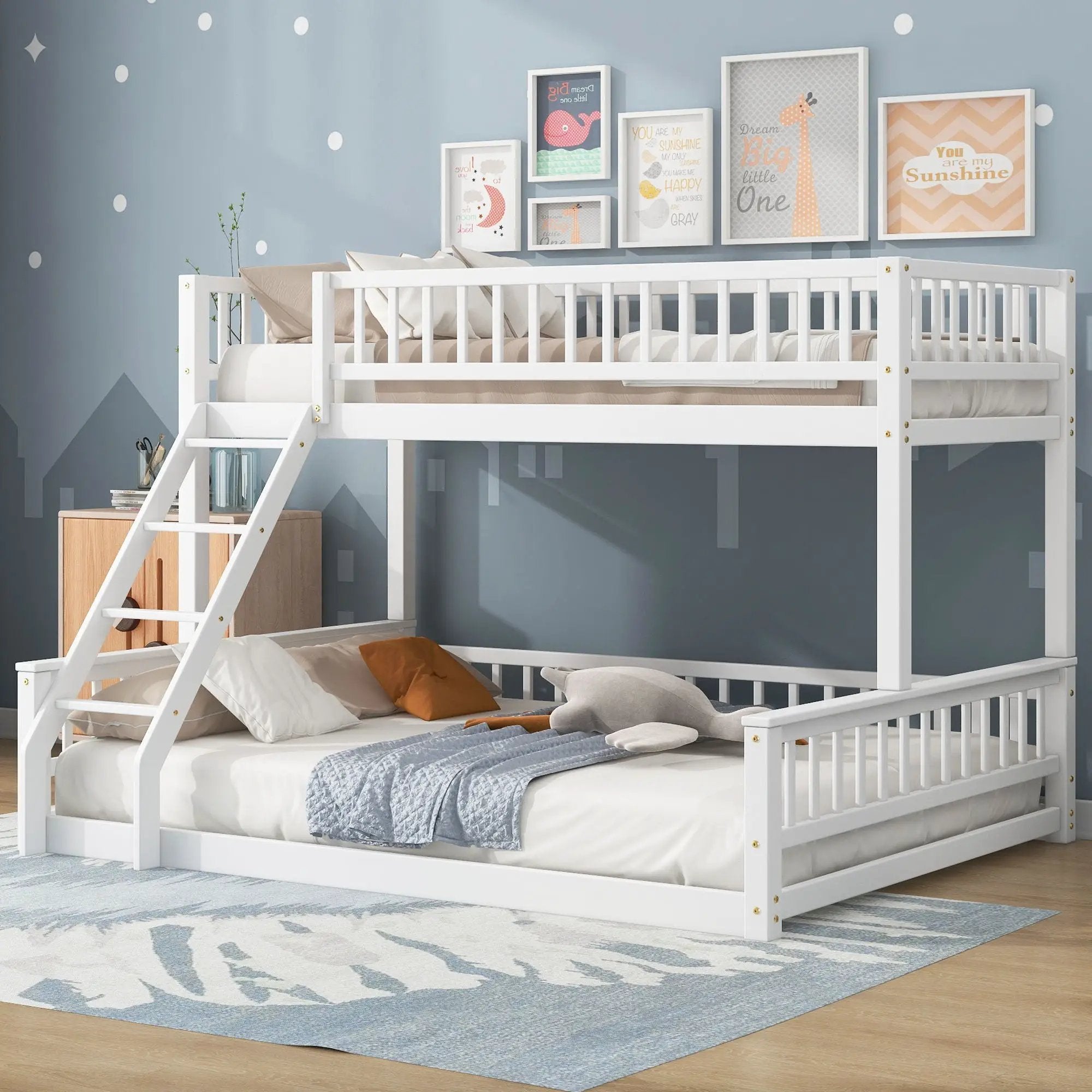 Bunk Bed With Ladder And Guardrails by Unique Piece Furniture