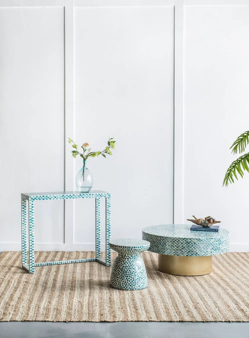 Unique Capiz Coffee Table & Pedestal Base by HouseOfZazla