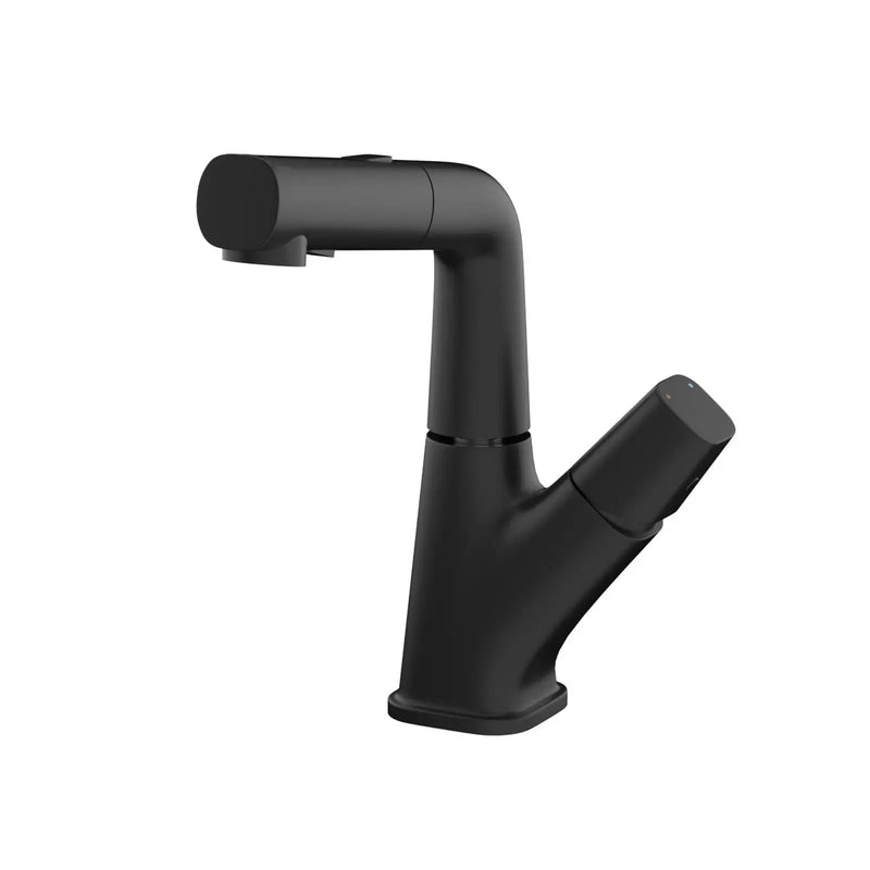 Pull Down Bathroom Sink Faucet With Three Water Modes And Construction - Matte Black by HouseOfZazla