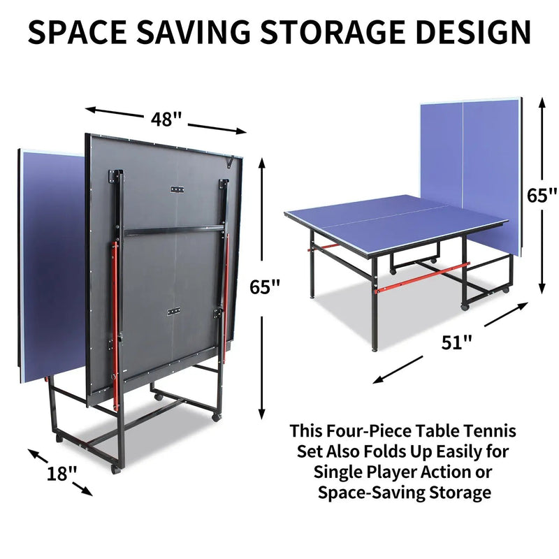 8ft Mid-Size Table Tennis Table Set by HouseOfZazla