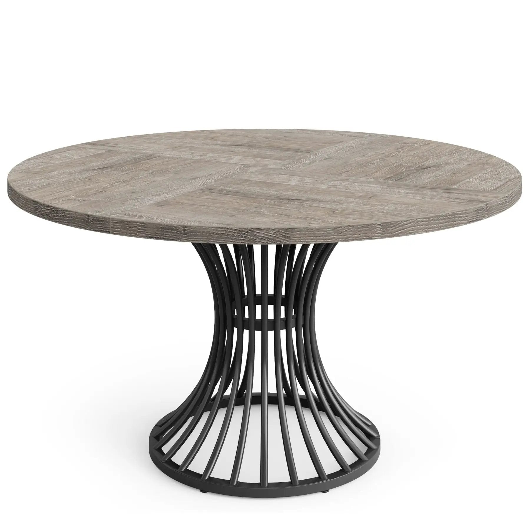 Round Dining Table For 4 - 6, (Table Only) - Gray / Black by HouseOfZazla