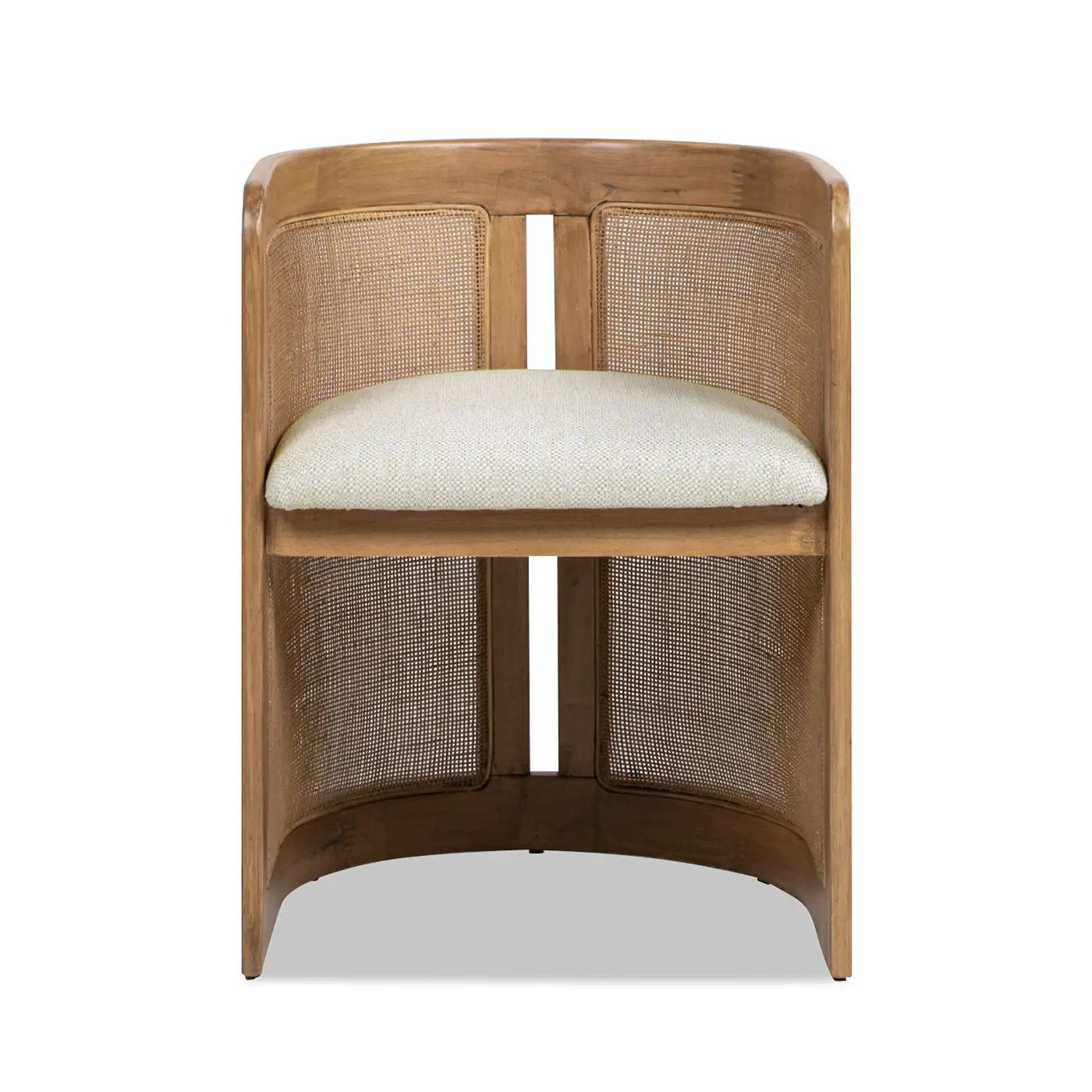 Lilith - Curved Upholstered Dining Chair, Stain Resistant High - White Pepper by Unique Piece Furniture