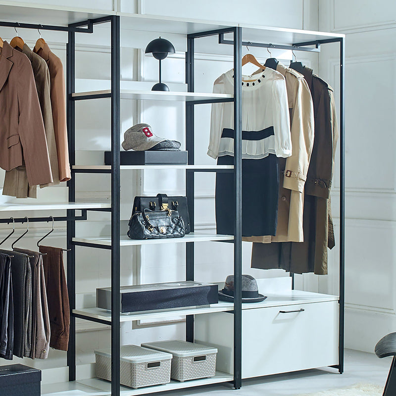 Fiona - Freestanding Walk-In Closet System - White - Wood by HouseOfZazla