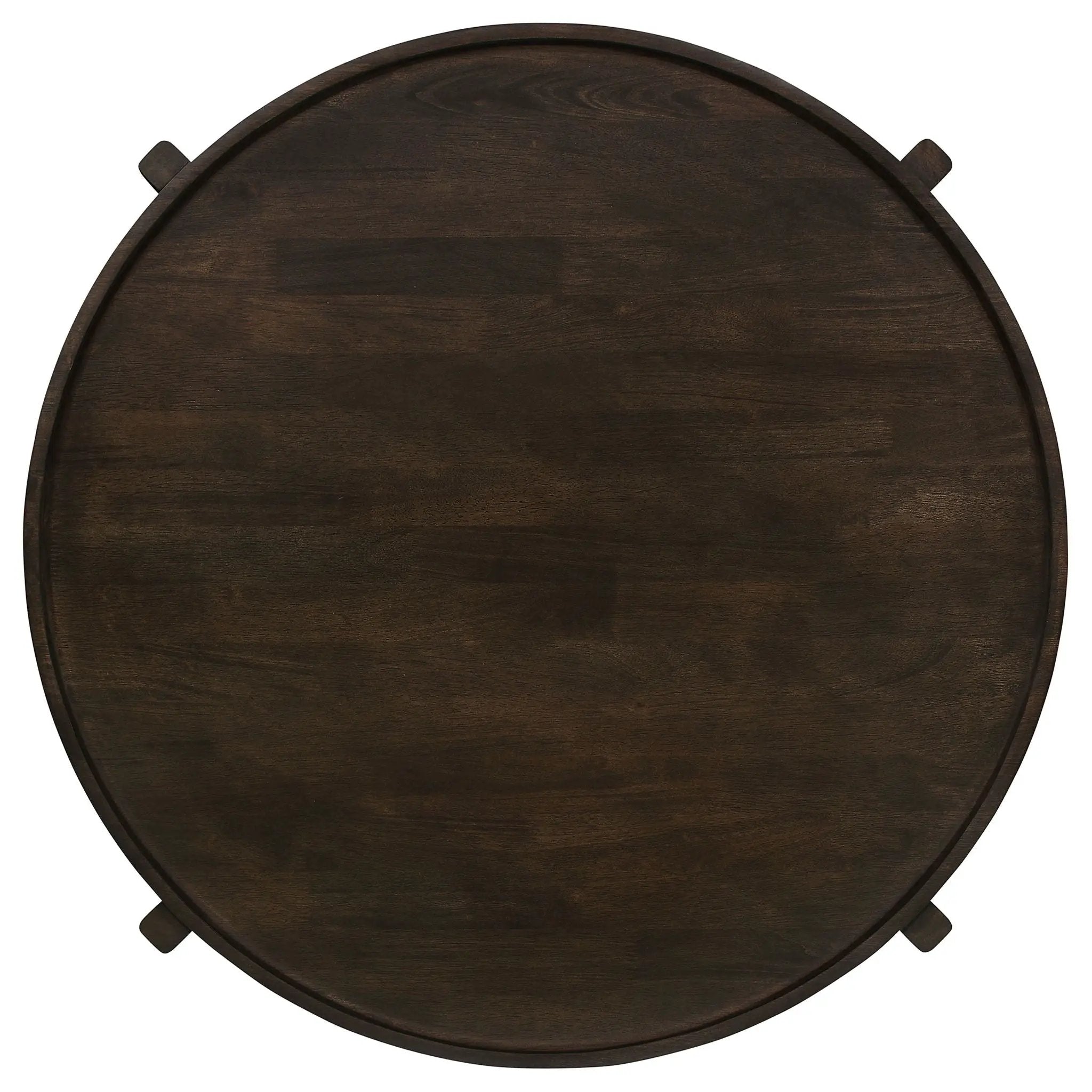Cota Round Solid Wood Coffee Table Dark Brown by Unique Piece Furniture