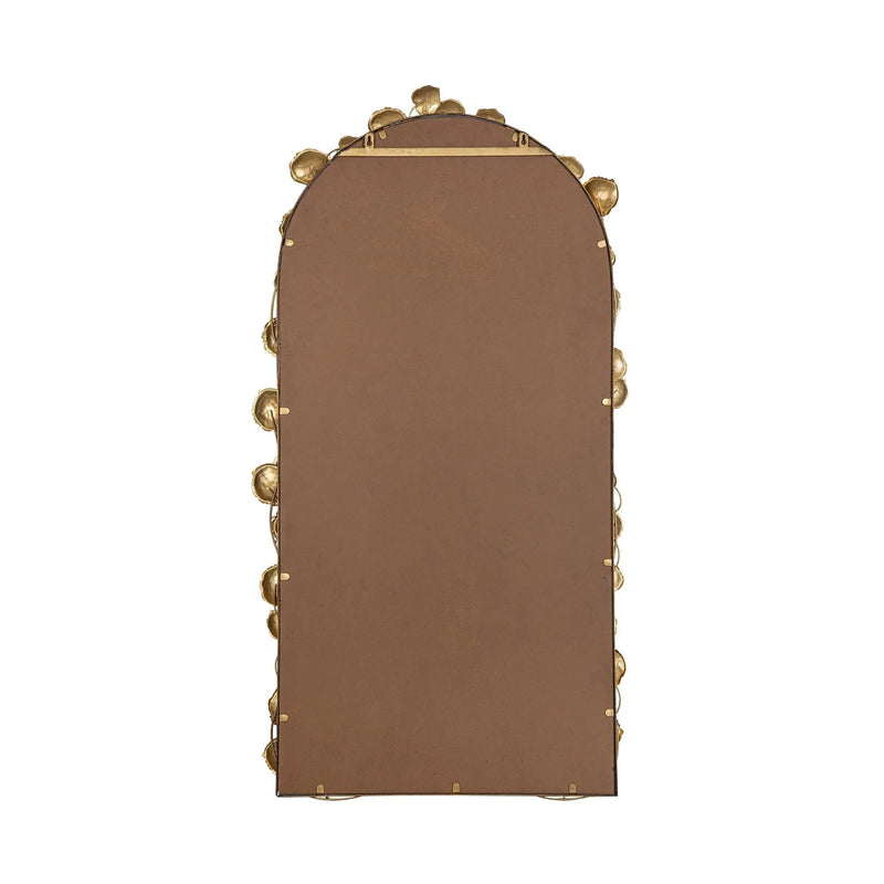Full Length Arched Wall Mirror With en Leaf Accents Decorative Mirror For Living Room Bedroom - Gold by HouseOfZazla