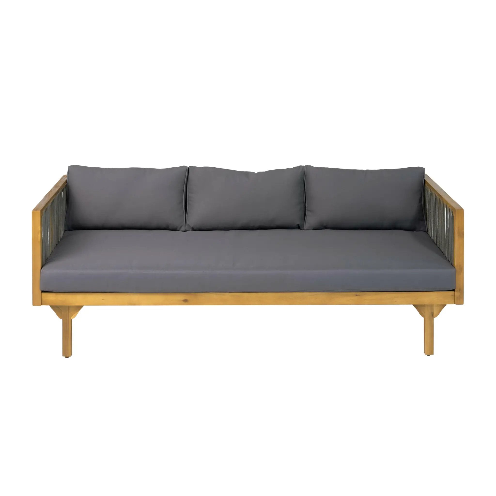 2-Piece Outdoor Patio Set: Sofa with Dark Grey Cushions by HouseOfZazla