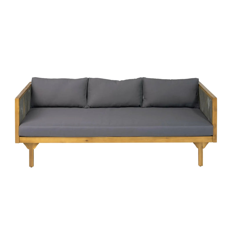 2-Piece Outdoor Patio Set: Sofa with Dark Grey Cushions by HouseOfZazla