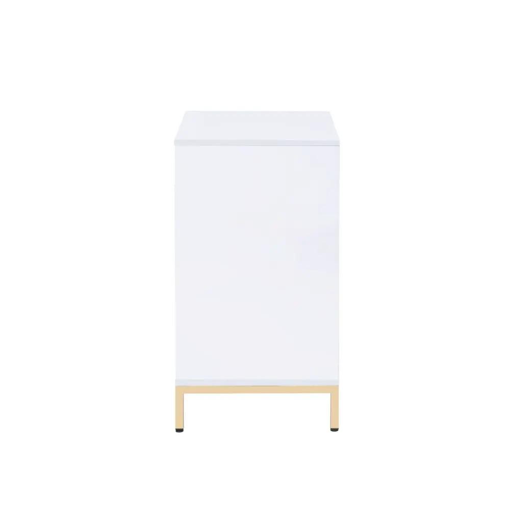 Ottey - Cabinet - White High Gloss & Gold by Unique Piece Furniture