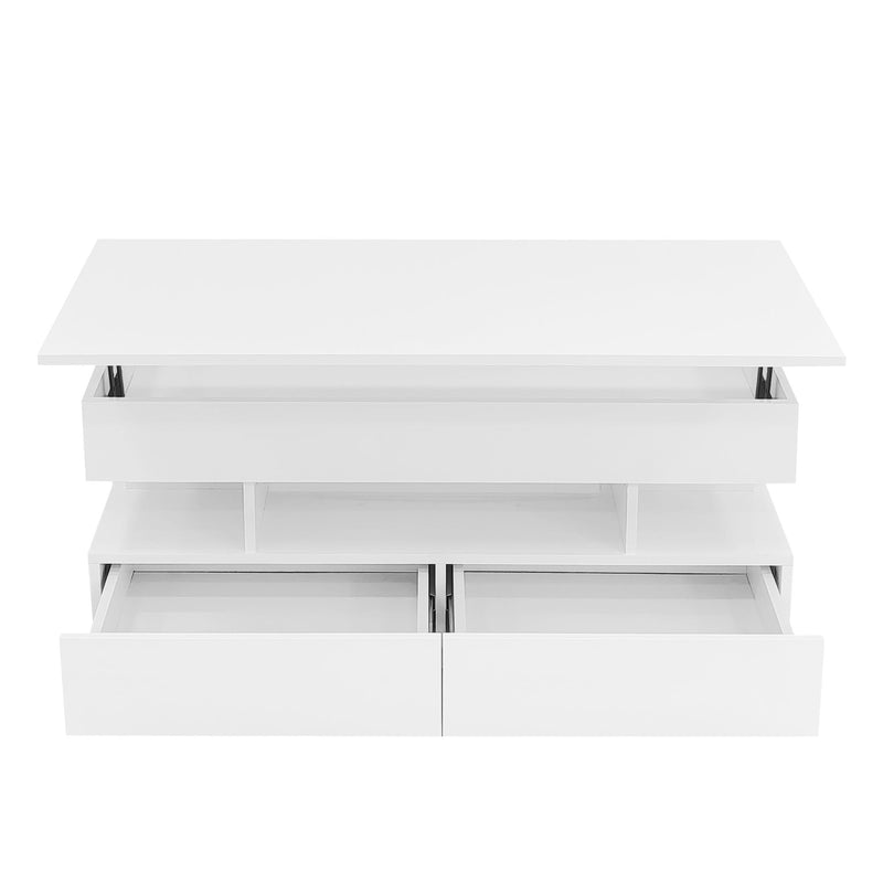 Multi Functional Lift Top Coffee Table With 2 Drawers by HouseOfZazla