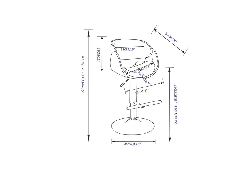 Amery - Mid Century Modern Adjustable Swivel Bar Stool by HouseOfZazla