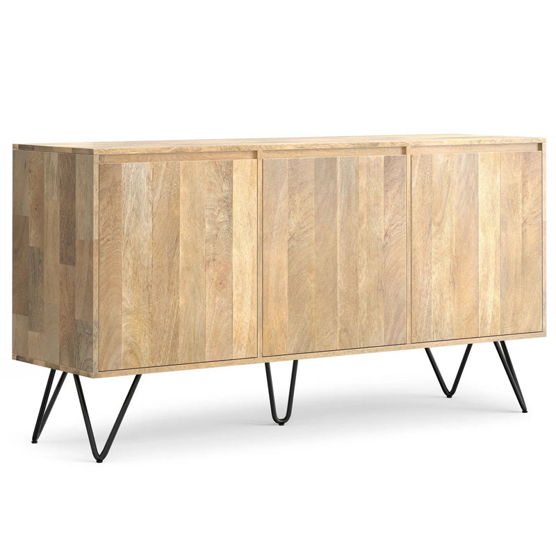 Hunter - 3 Door Sideboard Buffet With Hairpin Legs - Natural by HouseOfZazla