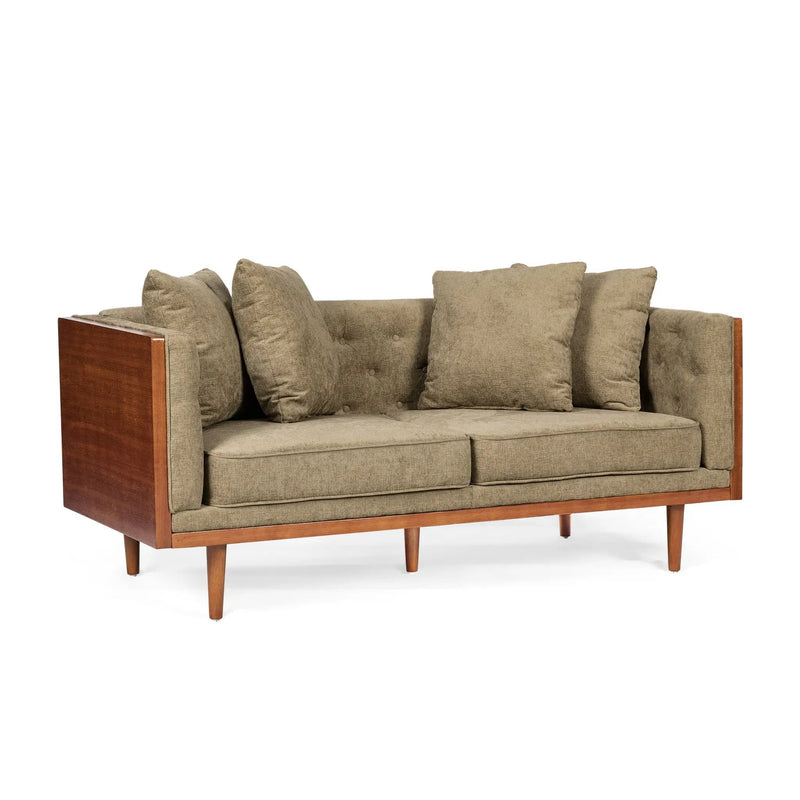 Retro Modern Loveseat With Button Tufted Upholstery by HouseOfZazla