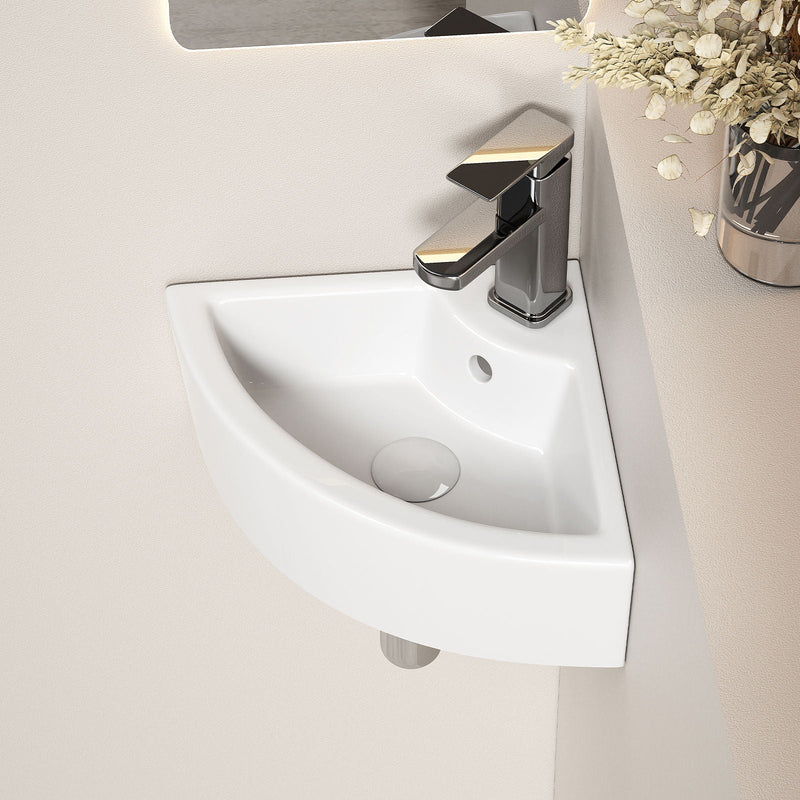 Triangle Corner Sink For Bathroom - Milk White by HouseOfZazla