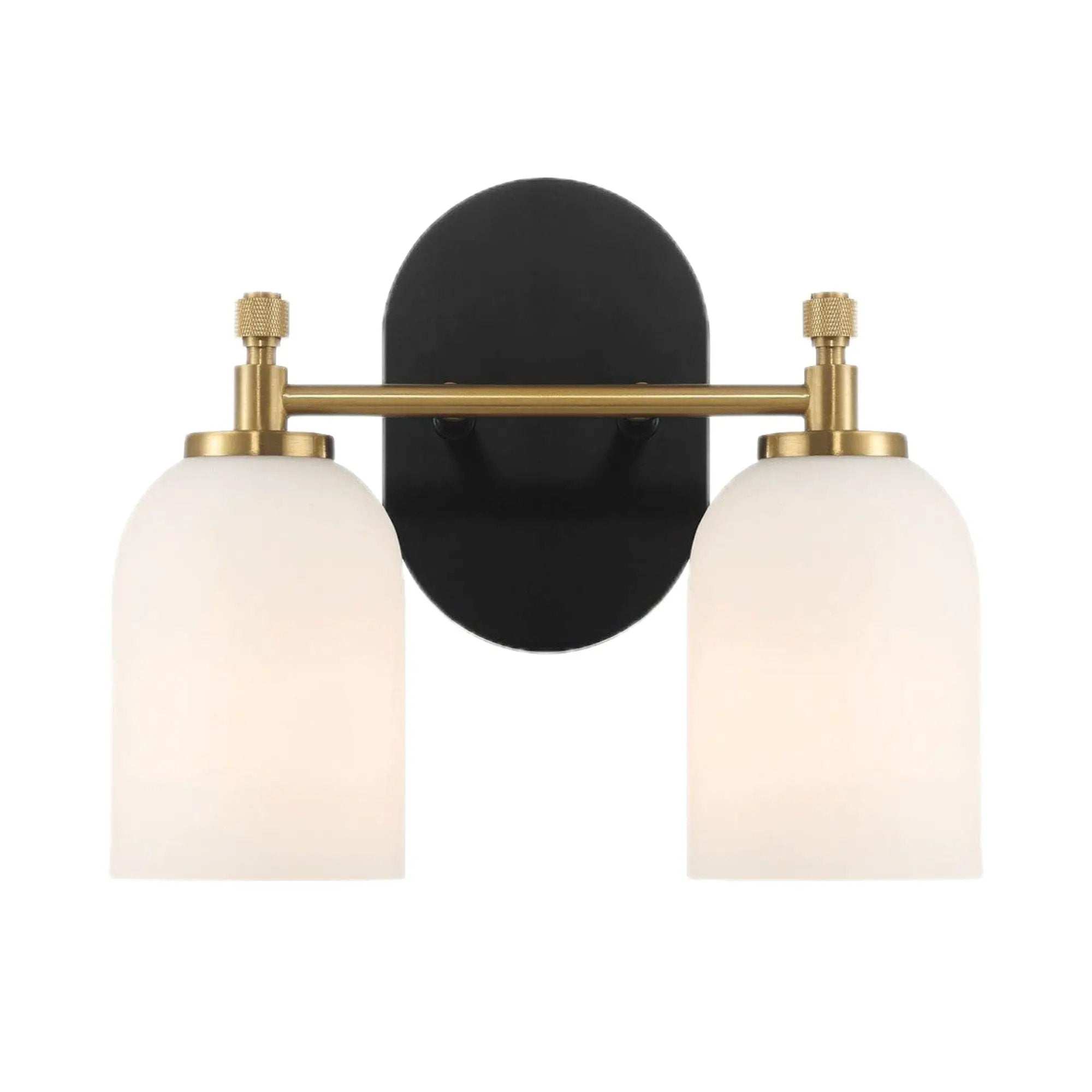 Vortex - 2 Lights Vanity In Style For Over Bathroom Mirror Wall Sconce - Black / Gold / White by HouseOfZazla