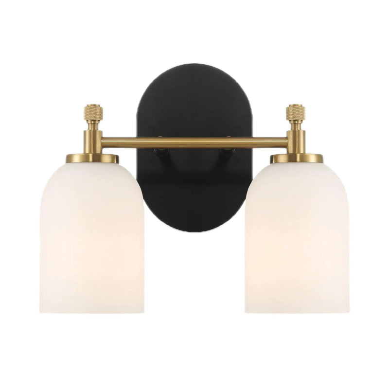 Vortex - 2 Lights Vanity In Style For Over Bathroom Mirror Wall Sconce - Black / Gold / White by Unique Piece Furniture