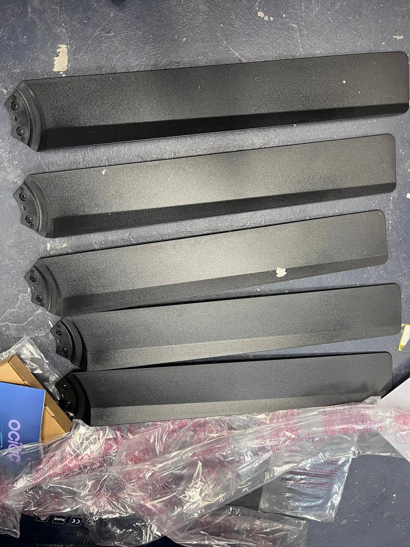 Open Box ocioc WFIVE 52-in Integrated LED Flush Mount Matte Black with Matte Black by Selzalot