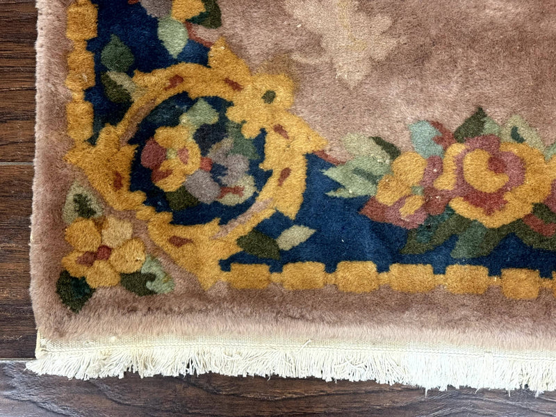 Chinese Wool Rug 3x5, Vintage 90 Line Carpet, Small Art Deco Rug by Jewel Rugs