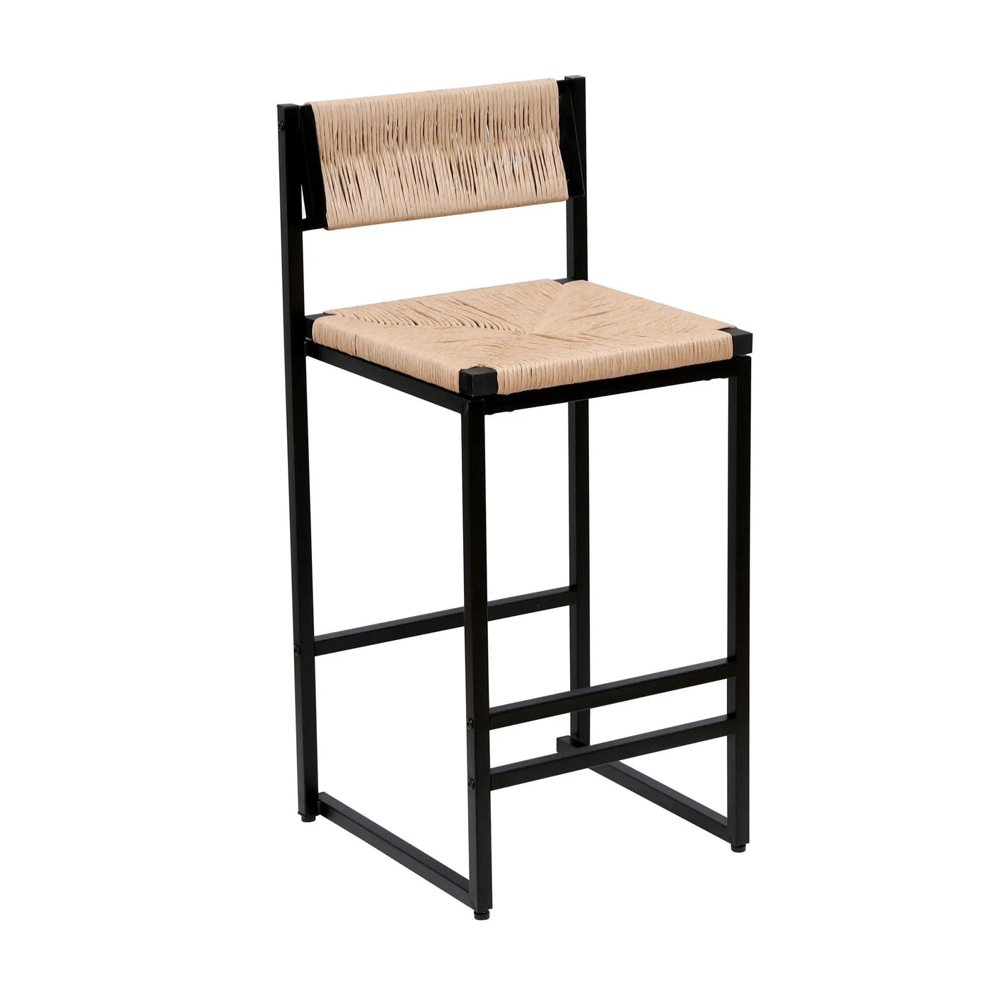 Bar Stools Paper Rope Weave Dining Chairs With Back Hand Weave Stools For Kichen Island, Bar & Counter (Set of 2) by Unique Piece Furniture