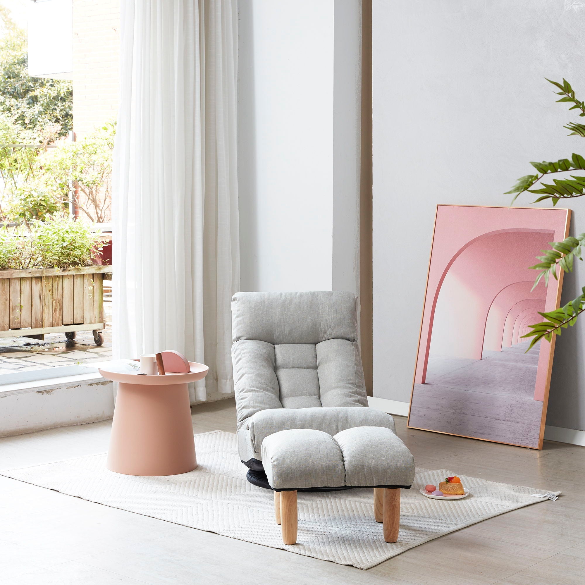 Adjustable Japanese Reclining Floor Chair Sofa With Metal Frame For Living Room by Unique Piece Furniture