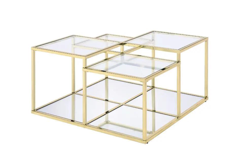 Uchenna - Coffee Table - Clear Glass & Gold by Unique Piece Furniture