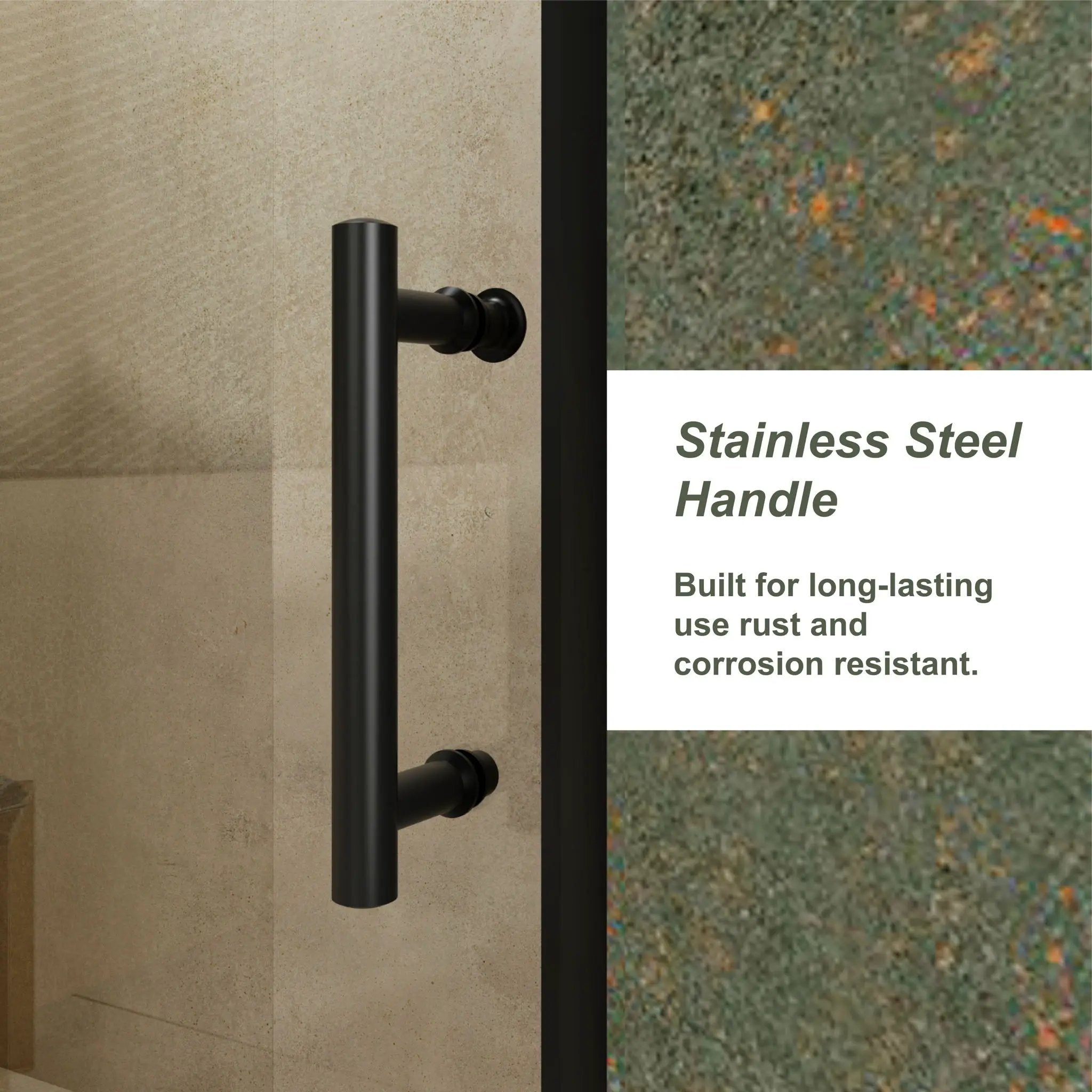Single Sliding Shower Door, Thick Clear Tempered Glass Shower Door With Stainless Steel Handle by HouseOfZazla