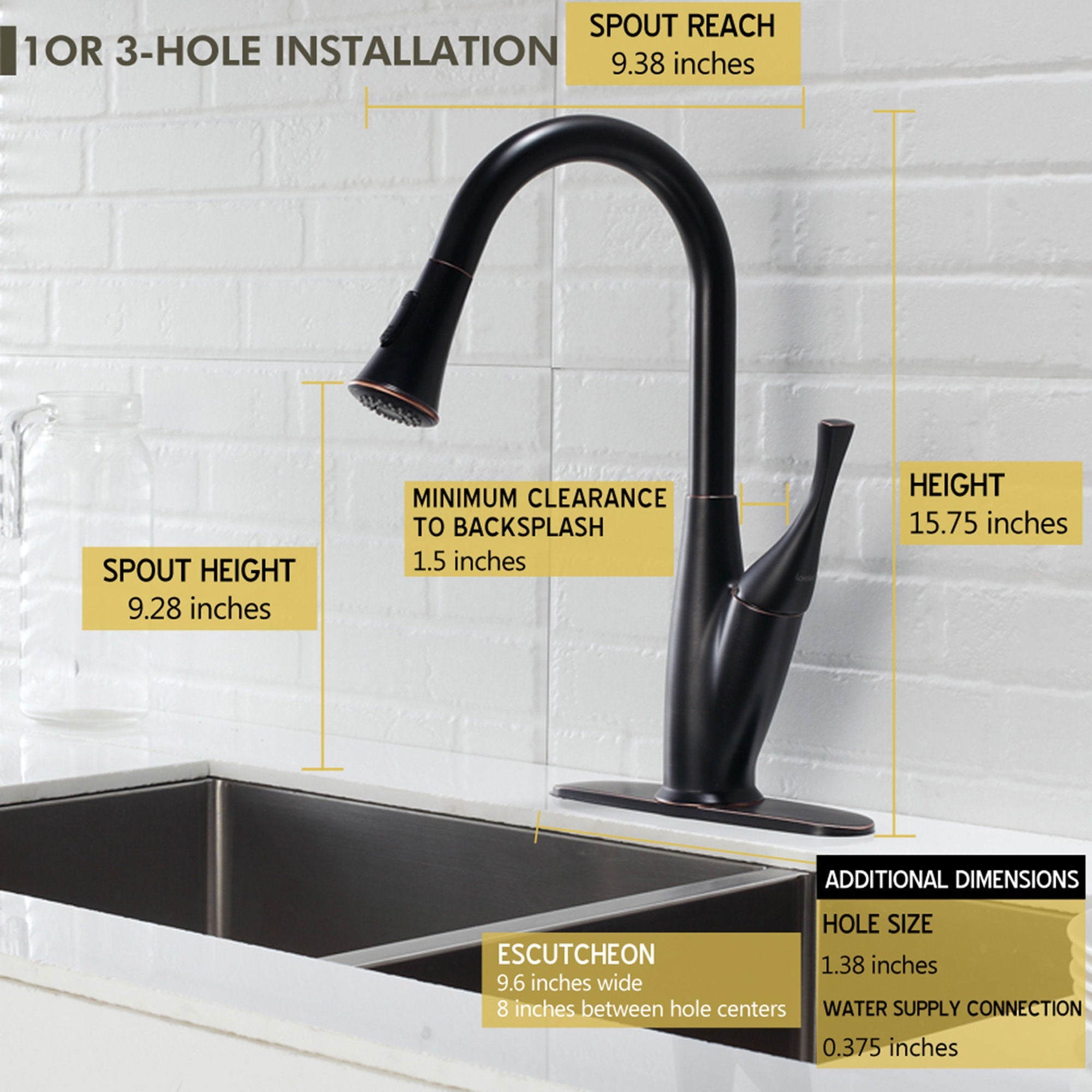 Kitchen Faucet With Pull Out Sprayer - Oil-Rubbed Bronze by HouseOfZazla