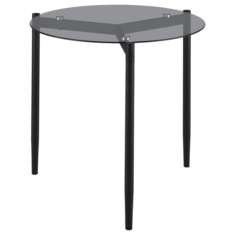 Rosalie Round Smoked Glass Top End Table Grey by Unique Piece Furniture