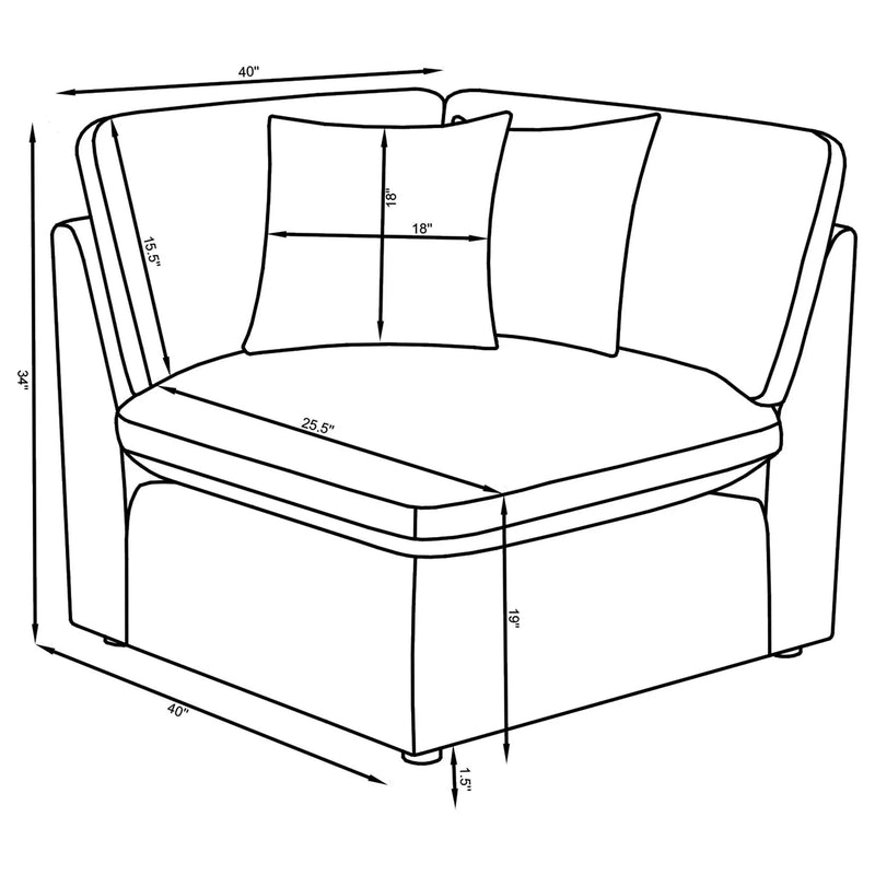 Greeley - 6 Piece Upholstered Modular Sectional Sofa - Ivory