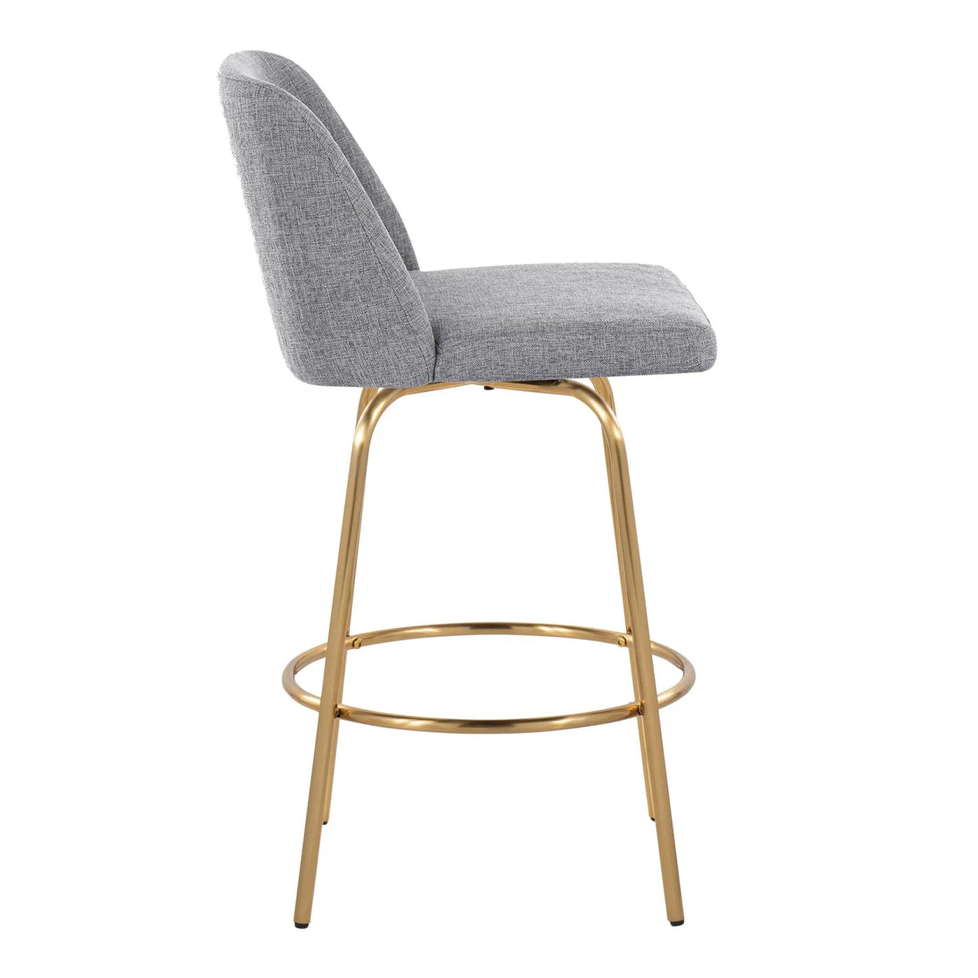 Toriano - Contemporary, Fixed Height Counter Stool With Swivel With Round Footrest (Set of 2) by HouseOfZazla