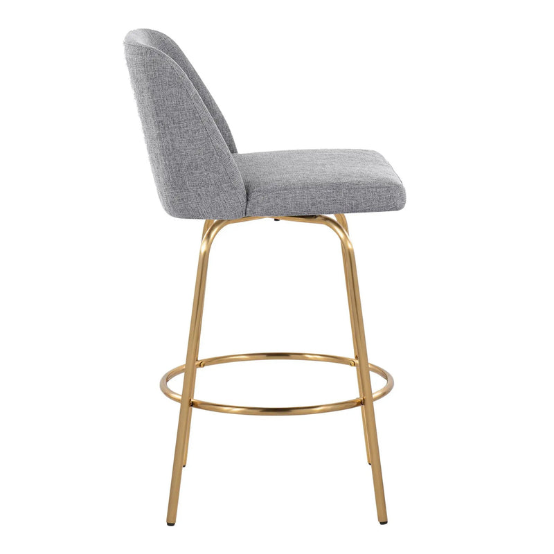 Toriano - Contemporary, Fixed Height Counter Stool With Swivel With Round Footrest (Set of 2) by Unique Piece Furniture
