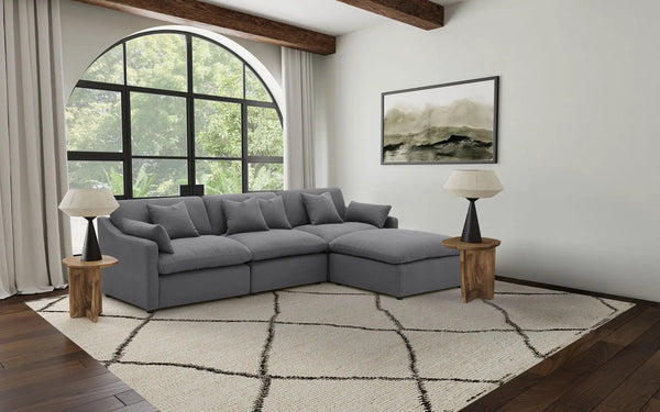 Hobson 4-piece Upholstered Modular Sectional Sofa Charcoal