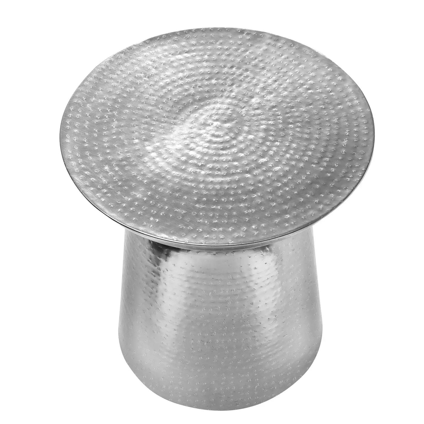 Drum Accent Side Table, Hammered Texture by Unique Piece Furniture
