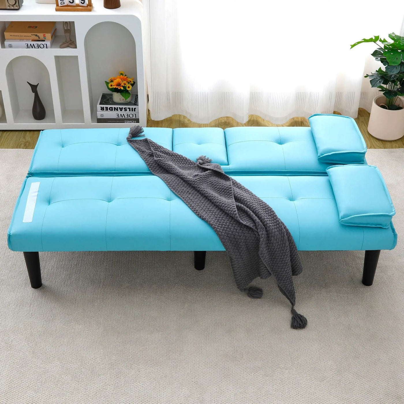 Sofa Bed With Foldable Design And Cup Holder by Unique Piece Furniture