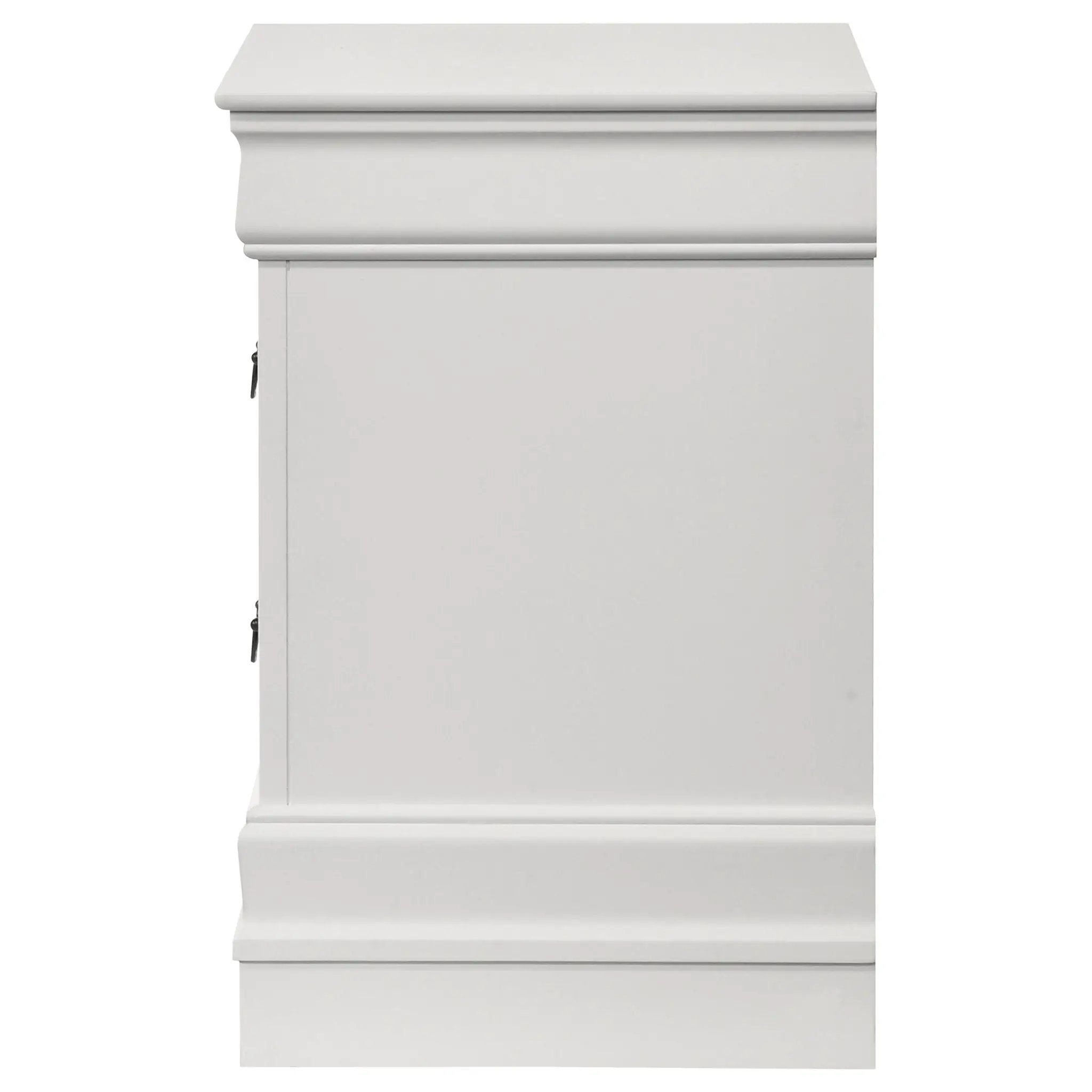 Louis Philippe 2-drawer Nightstand Bedside Table White by Unique Piece Furniture