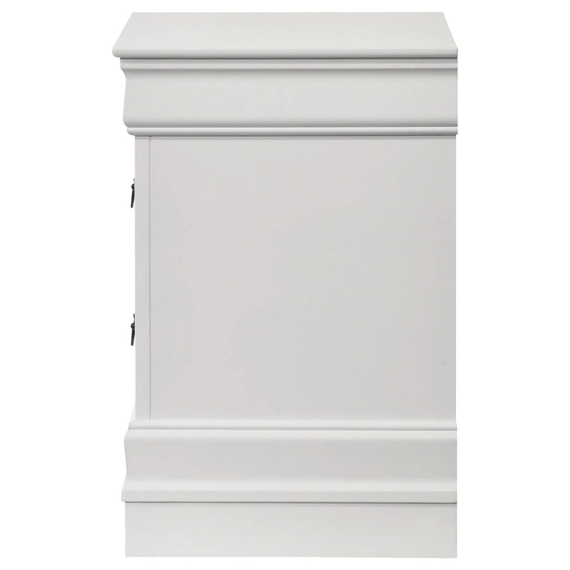 Louis Philippe 2-drawer Nightstand Bedside Table White by Unique Piece Furniture