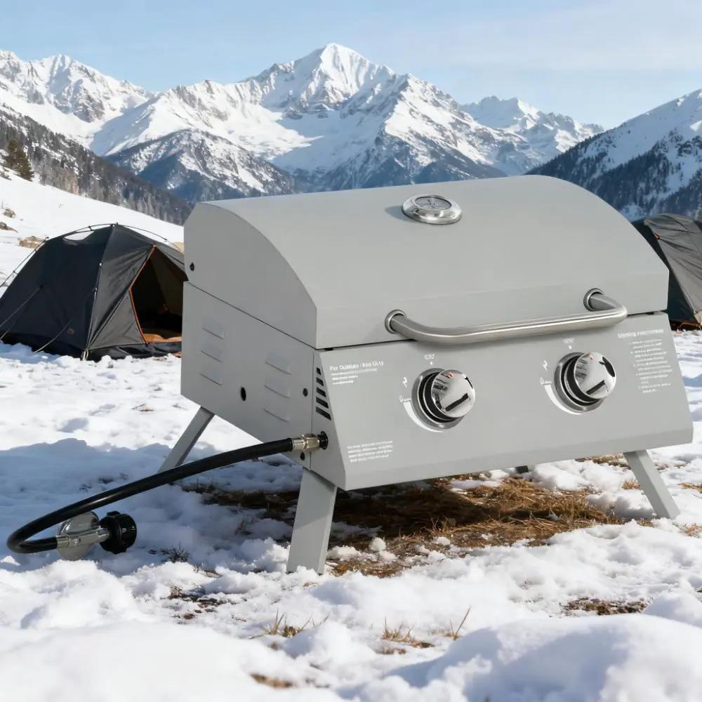 21.75" Portable Grill with 2 Burners Camping by HouseOfZazla