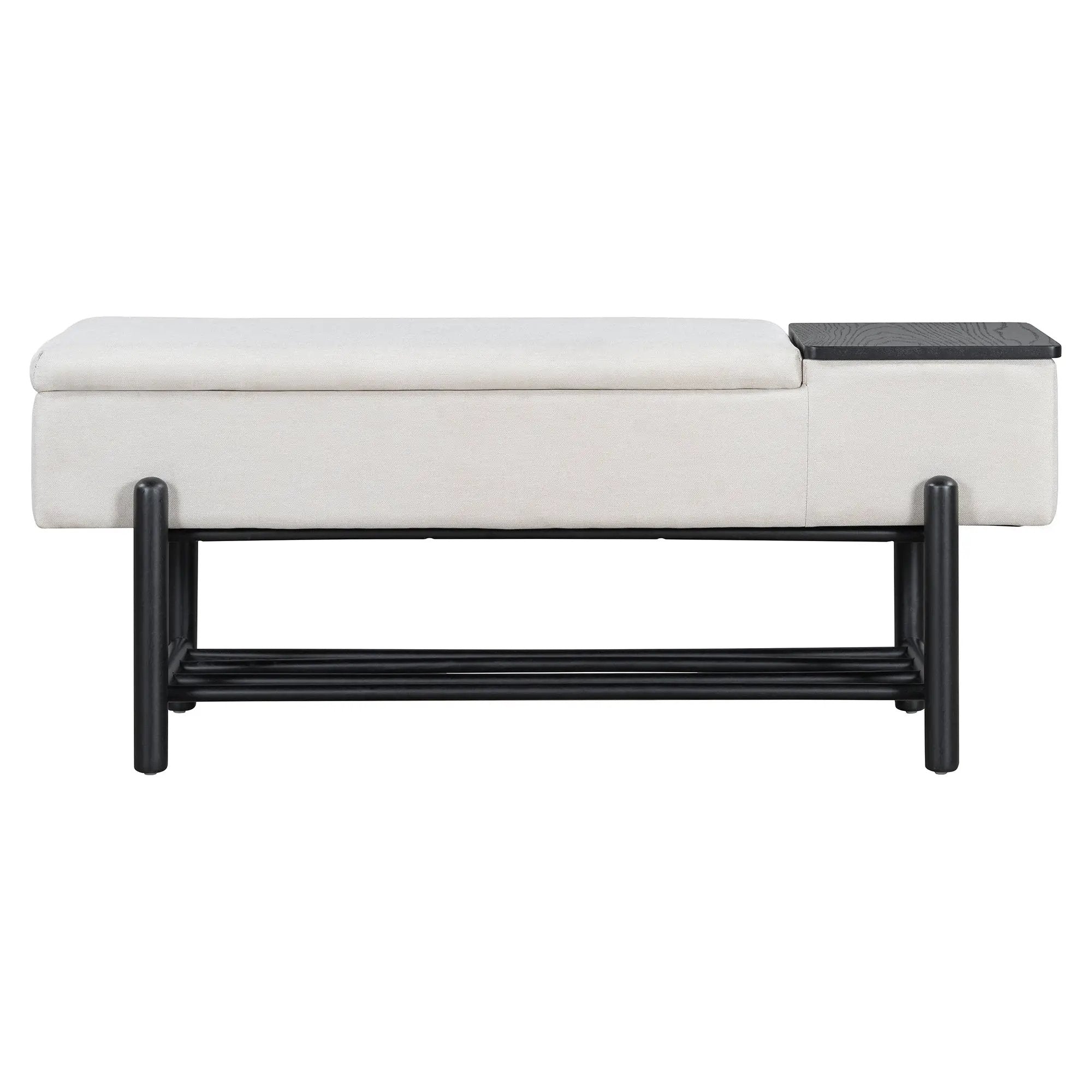 TREXM Farmhouse Upholstered Storage Bench with Hidden Compartment by HouseOfZazla