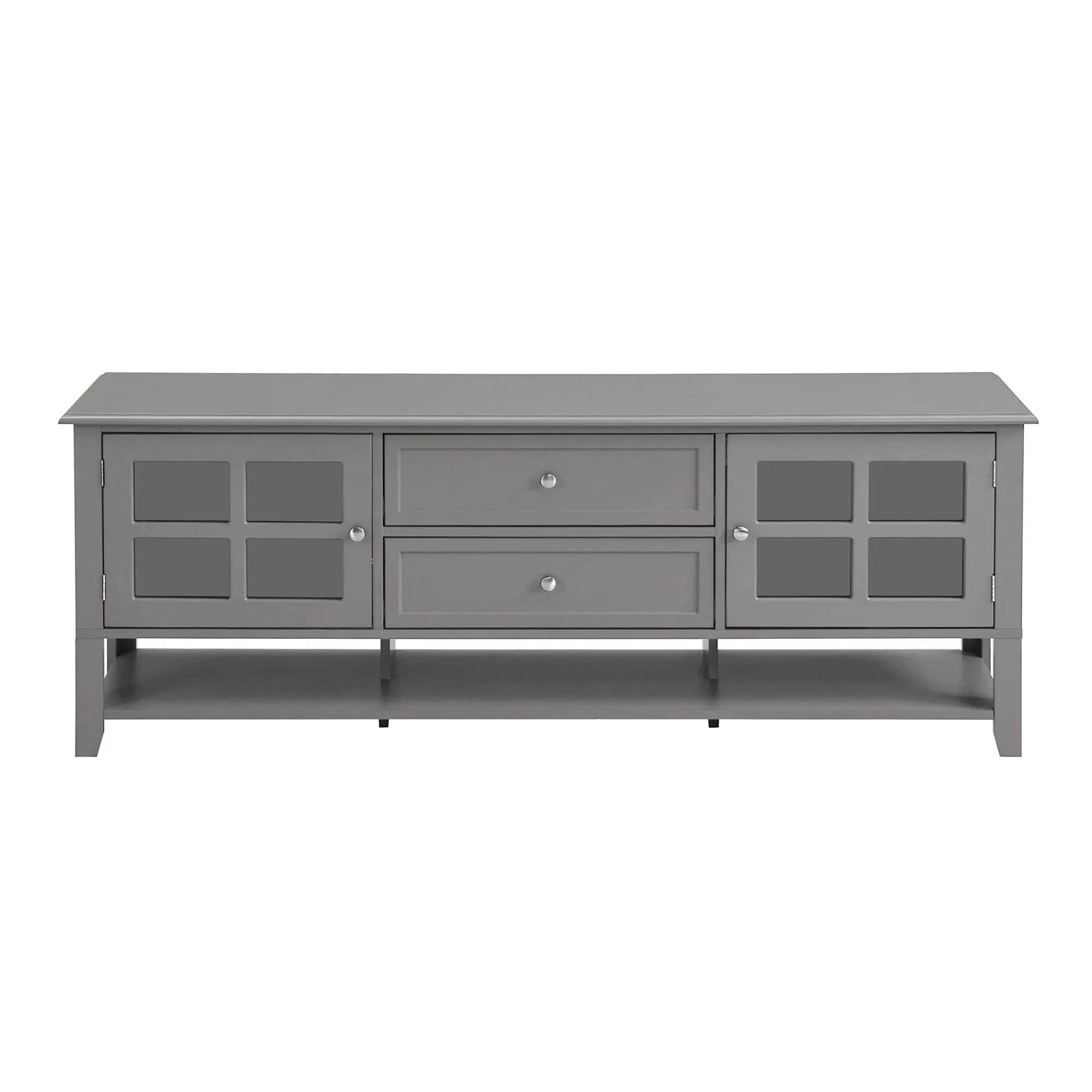 TV Stand, Entertainment Center With Dual Drawers And Hidden Storage, Cabinet With Soft Closing Doors And Sleek Panel Design by HouseOfZazla