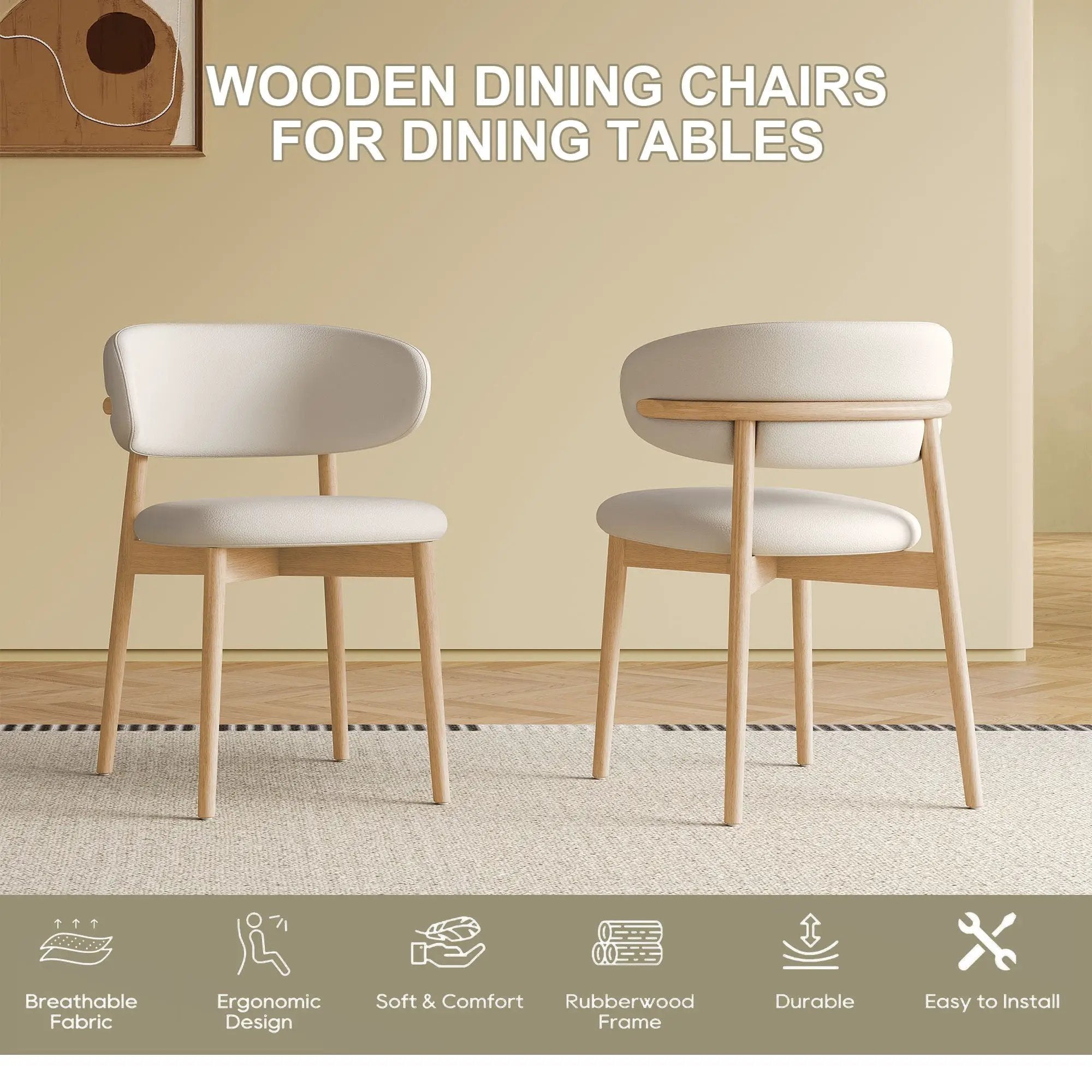 Dining Chair For Dining Room, Kitchen (Set of 2) - White by HouseOfZazla