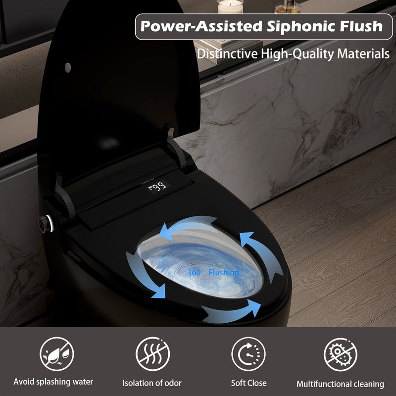 Smart Toilet with Bidet Built-In, Heated Seat, and Advanced Features by HouseOfZazla