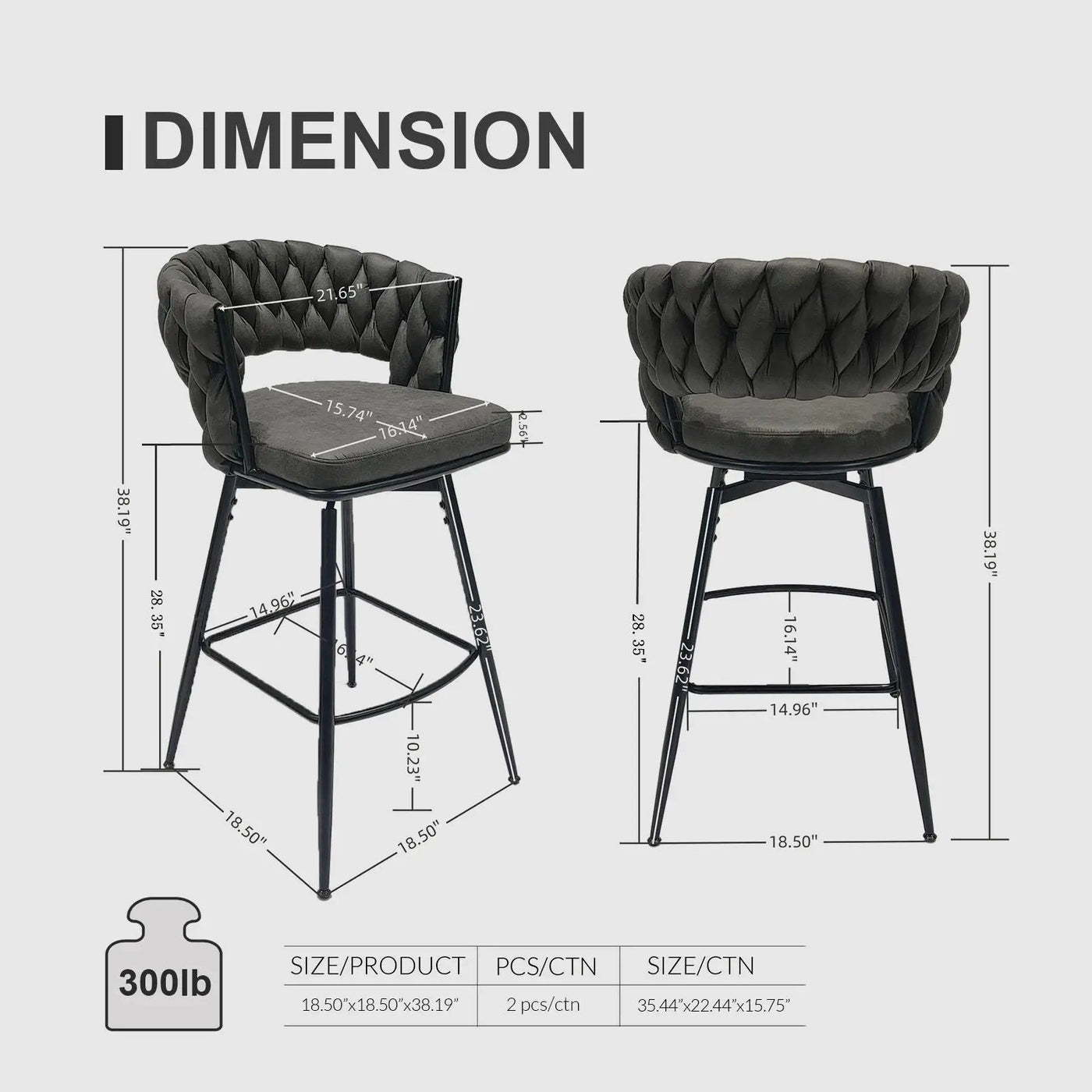 Bar Stool 360 Swivel With Back Footrest by HouseOfZazla