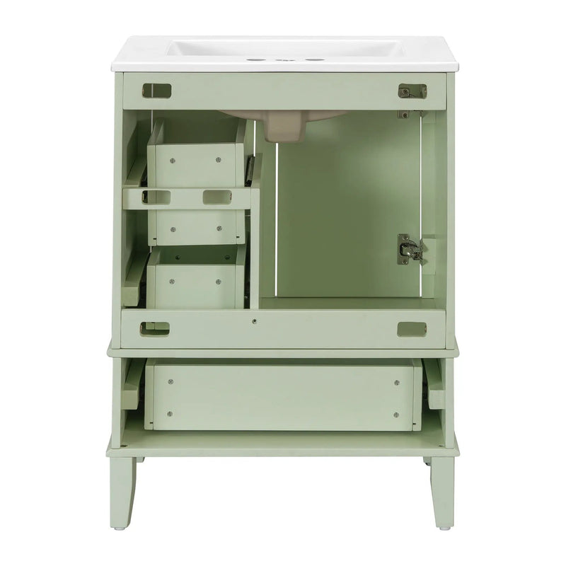 Bathroom Vanity, Modern Bathroom Cabinet With Sink Combo Set, Bathroom Storage Cabinet With A Soft Closing Door And 3 Drawers, Solid Wood Frame by HouseOfZazla