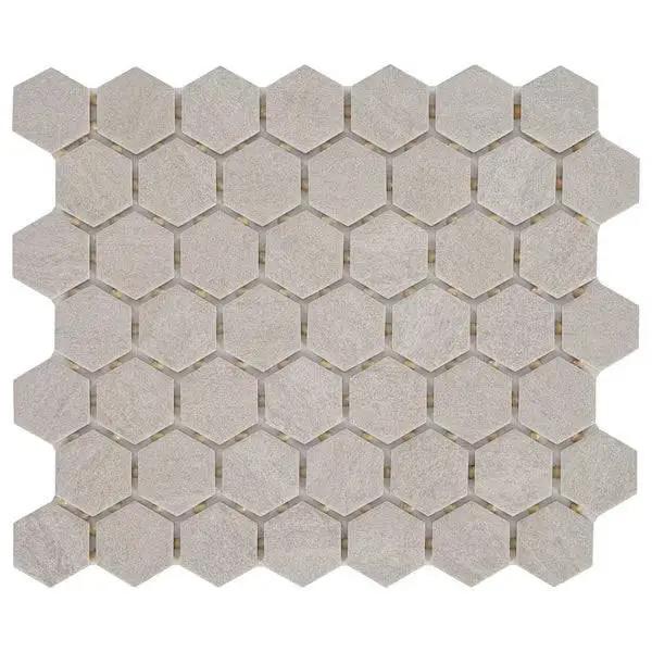 Open Box Daltile Nova Falls Gray 10 in. x 12 in. Glazed Ceramic Hexagon Mosaic Tile (9.72 sq. ft./Case) by Selzalot