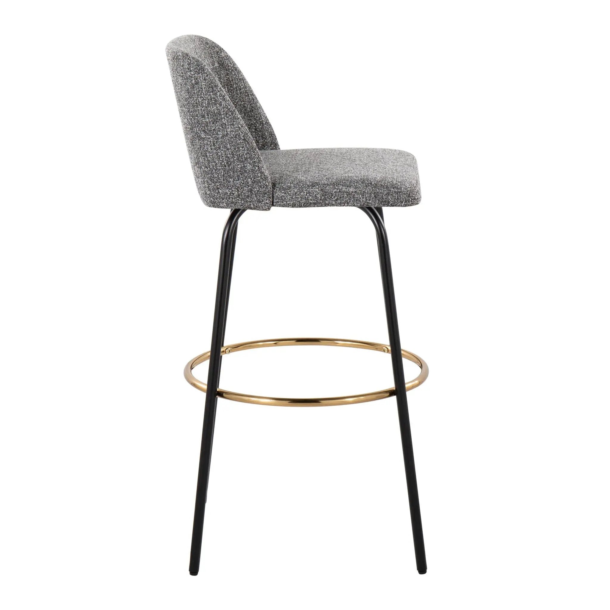 Toriano - Contemporary Fixed Height, Barstool With Swivel & Round Footrest (Set of 2) by Unique Piece Furniture