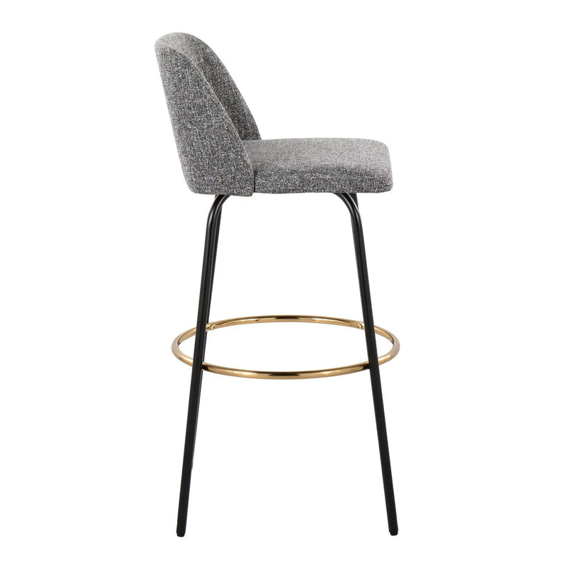 Toriano - Contemporary Fixed Height, Barstool With Swivel & Round Footrest (Set of 2) by Unique Piece Furniture
